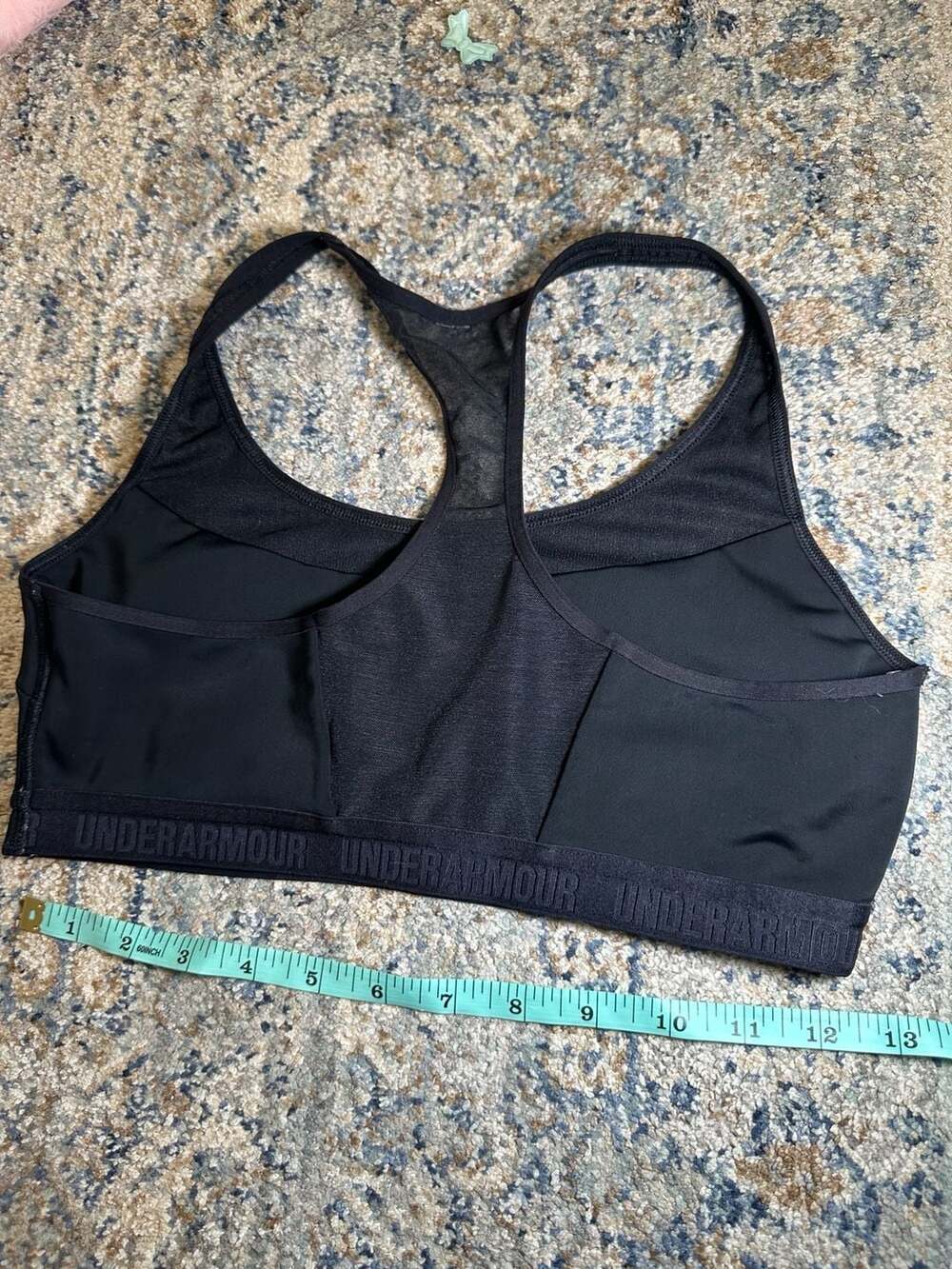 Under Armour Sports Bra Size MD Black White Racerback Fitted